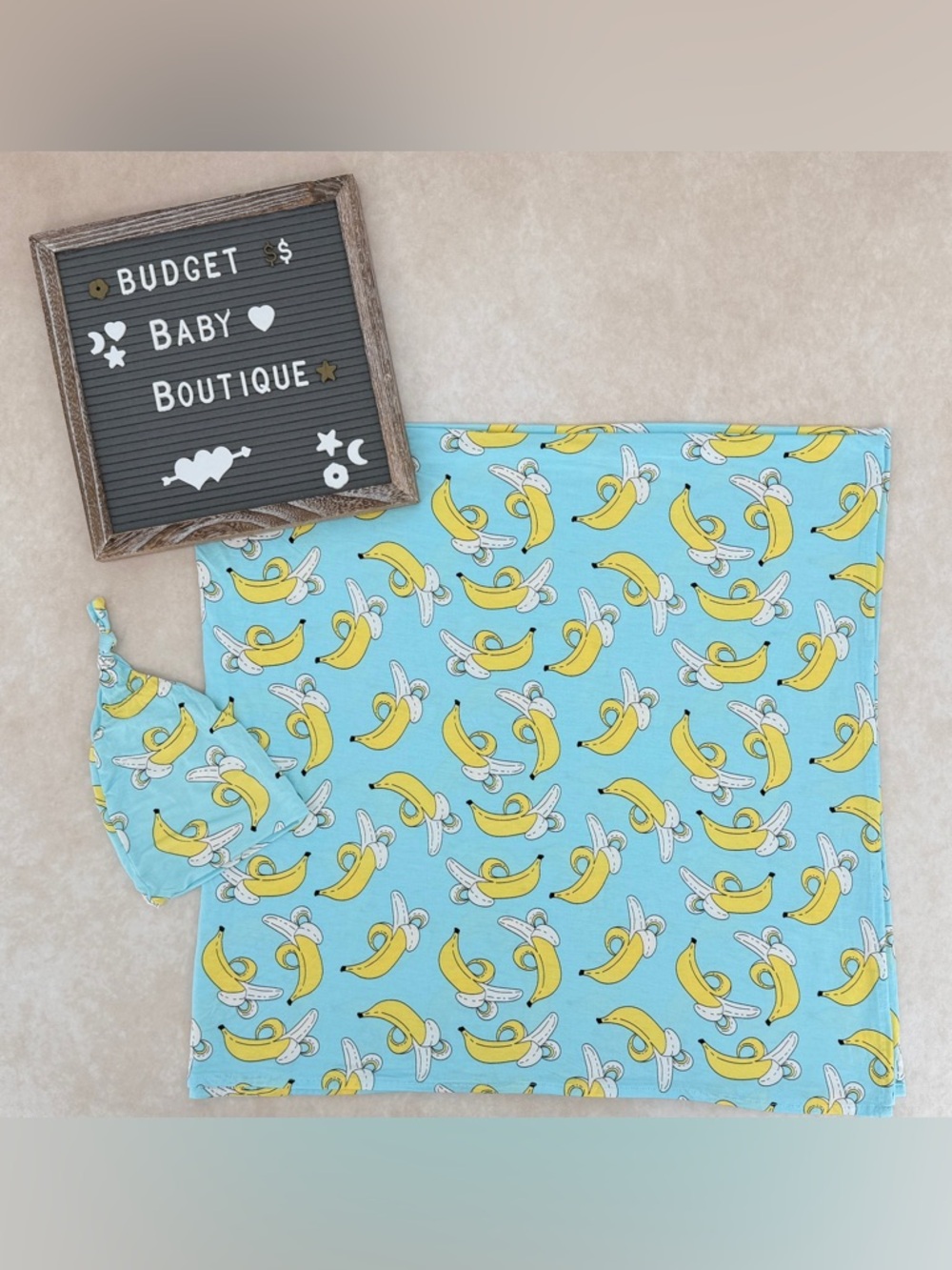 Little Sleepies Banana Swaddle & Hat Set